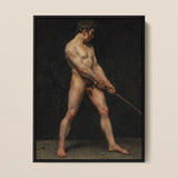 Study of a Nude Man - Follower Pierre Narcisse Guerin Framed Canvas, 12x16’’ / 31x41cm / Black Floating Frame, Posters Prints & Visual