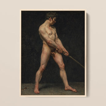 Study of a Nude Man - Follower Pierre Narcisse Guerin Framed Canvas, 12x16’’ / 31x41cm / Natural Floating Frame, Posters Prints & Visual