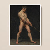 Study of a Nude Man - Follower Pierre Narcisse Guerin Framed Canvas, 12x16’’ / 31x41cm / White Floating Frame, Posters Prints & Visual