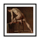 Study of a Nude Man Gustave Courbet Art Print, Classical Nude Figure Study Painting Muscular Body Posed