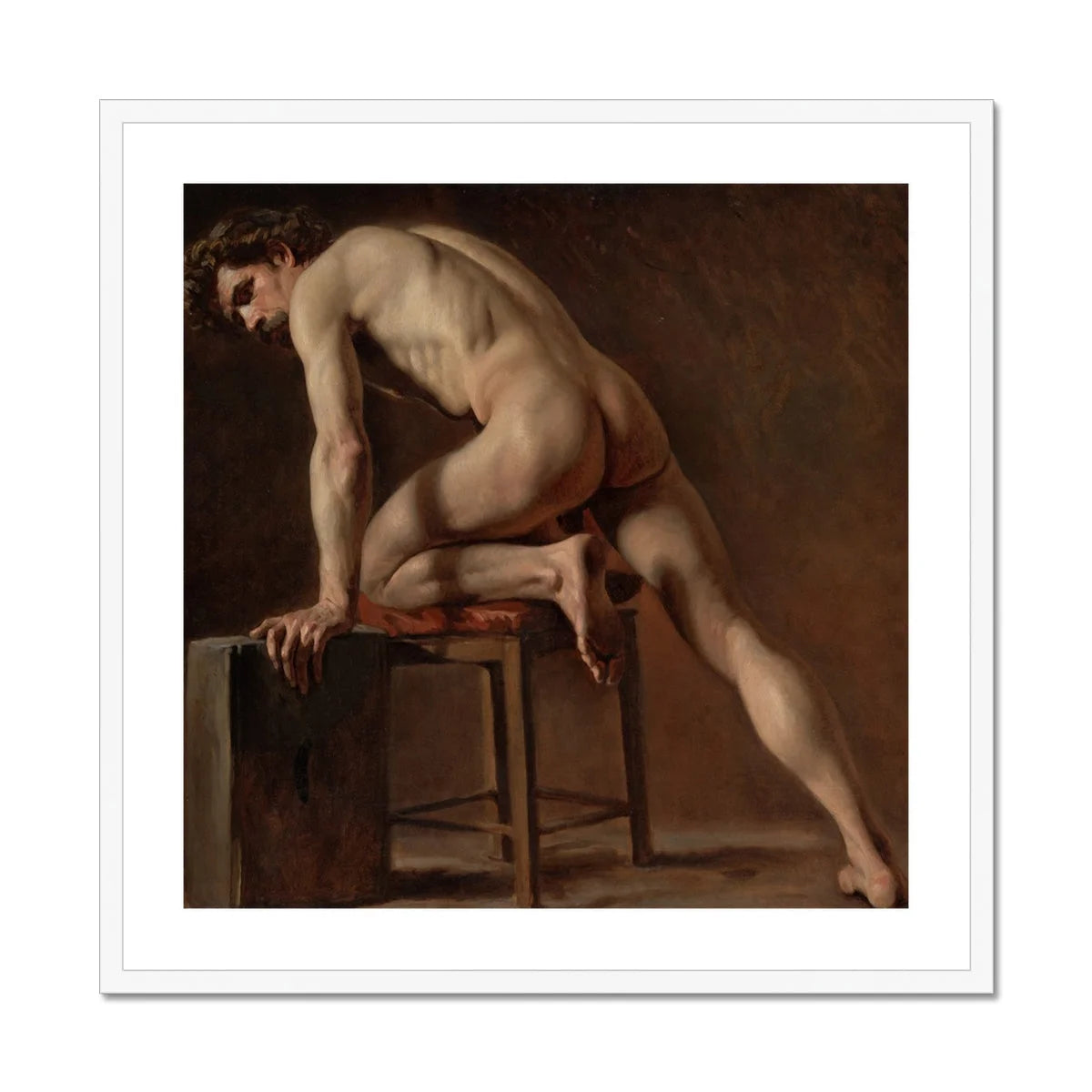 Study of a Nude Man - Gustave Courbet Art Print Posters Prints & Visual Artwork