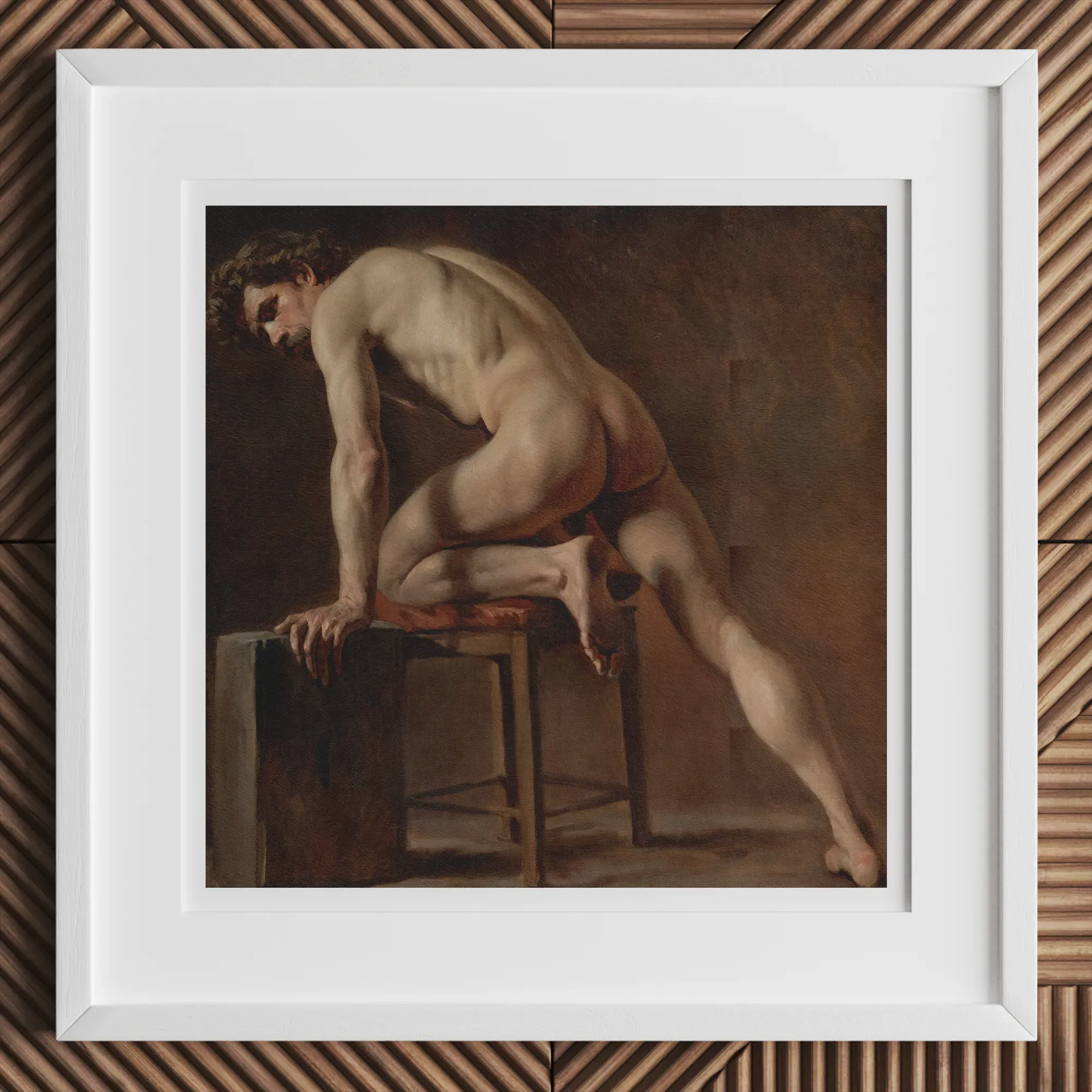 Study Of a Nude Man By Gustave Courbet Fine Art Print - Posters Prints & Visual Artwork - Aesthetic Art