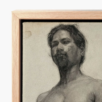 Study of a Black Man - Henry Ossawa Tanner Art Print / Canvas Detailed Charcoal Sketch Bearded Profile Rendered Textured Tanner’s Strokes,