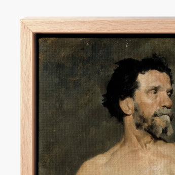 Study of a Male Model - Albert Edelfelt Fine Art Print / Canvas Framed Classical Portrait Man Dark Tousled Parisian, Ochre Dusk Prints
