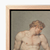 Study of a Male Nude - Edward Francis Burney Art Print / Canvas Framed Classical Figure Curly Hair, Erotic Monolith, Fine Prints