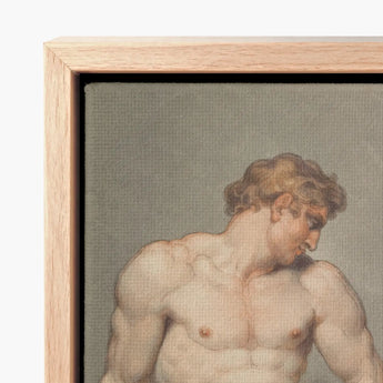 Study of a Male Nude - Edward Francis Burney Art Print / Canvas Framed Classical Figure Curly Hair, Erotic Monolith, Fine Prints