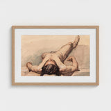 Study of a Male Nude - William Mulready Art Print / Canvas, Mulready’s, Lays, Bare, Recumbent Figure, Mapped, Victorian Academic