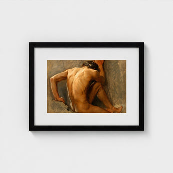 Study of a Nude Man - August Andreas Jerndorff Fine Art Print / Canvas Baltic Oysters Cracked, Northern Oil Painted Prints