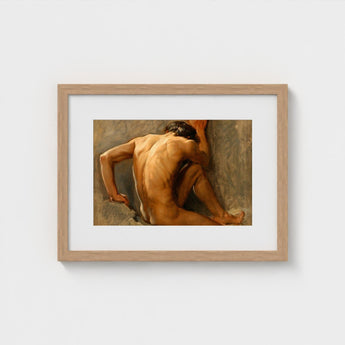 Study of a Nude Man - August Andreas Jerndorff Fine Art Print / Canvas Baltic Oysters Cracked, Northern Oil Painted Prints