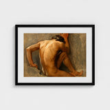 Study of a Nude Man - August Andreas Jerndorff Fine Art Print / Canvas Baltic Oysters Cracked, Northern Oil Painted Prints