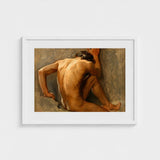 Study of a Nude Man - August Andreas Jerndorff Fine Art Print / Canvas Baltic Oysters Cracked, Northern Oil Painted Prints