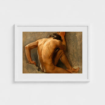 Study of a Nude Man - August Andreas Jerndorff Fine Art Print / Canvas Baltic Oysters Cracked, Northern Oil Painted Prints