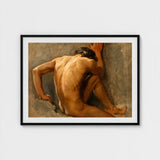 Study of a Nude Man - August Andreas Jerndorff Fine Art Print / Canvas Baltic Oysters Cracked, Northern Oil Painted Prints