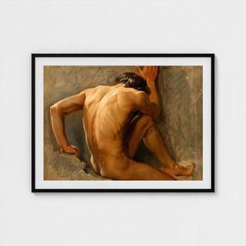 Study of a Nude Man - August Andreas Jerndorff Fine Art Print / Canvas Baltic Oysters Cracked, Northern Oil Painted Prints