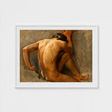 Study of a Nude Man - August Andreas Jerndorff Fine Art Print / Canvas Baltic Oysters Cracked, Northern Oil Painted Prints