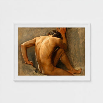 Study of a Nude Man - August Andreas Jerndorff Fine Art Print / Canvas Baltic Oysters Cracked, Northern Oil Painted Prints