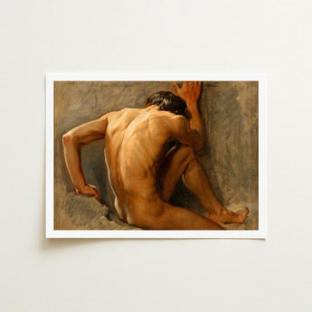 Study of a Nude Man - August Andreas Jerndorff Fine Art Print / Canvas Baltic Oysters Cracked, Northern Oil Painted Prints