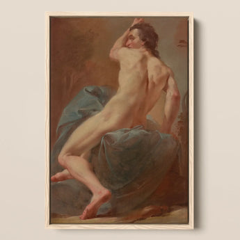 Study of a Seated Male Nude - Ubaldo Gandolfi Art Print / Canvas, Prints