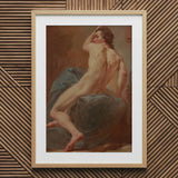 Study of a Seated Male Nude - Ubaldo Gandolfi Art Print / Canvas, Prints