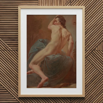 Study of a Seated Male Nude - Ubaldo Gandolfi Art Print / Canvas, Prints