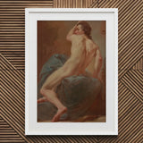 Study of a Seated Male Nude - Ubaldo Gandolfi Art Print / Canvas, Prints