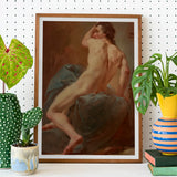 Study of a Seated Male Nude - Ubaldo Gandolfi Art Print / Canvas, Prints