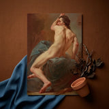 Study of a Seated Male Nude - Ubaldo Gandolfi Art Print / Canvas, Prints
