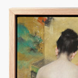Study of Flesh and Gold - William Merritt Chase Art Print / Canvas Framed Abstract Painting Figure Dark Hair Viewed Set, Enigmatic Allure,