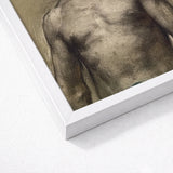 Study of Naked Man at the Turban - Georges Desvallieres Art Print / Canvas Framed Artwork Muscular Torso Earthy Tones Enclosed Clean
