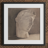 Study of a Plaster Head - Jan Veth Art Print / Canvas, 12x12’’ / 31x31cm / Black Frame / Matboard, Posters Prints & Visual Artwork, Toby