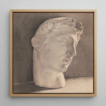 Study of a Plaster Head - Jan Veth Art Print / Canvas, 12x12’’ / 31x31cm / Natural Frame, Posters Prints & Visual Artwork, Toby Leon