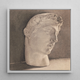Study of a Plaster Head - Jan Veth Art Print / Canvas, 12x12’’ / 31x31cm / White Frame, Posters Prints & Visual Artwork, Toby Leon