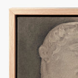 Framed Canvas Print Textured Muted Gray Depiction Classical Plaster Head, Jan Veth’s Study, Opens, Chalk-white Highlight Tracing, Surface