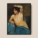 Studie van een halfnaakte man - Edouard Joseph Dantan kunstprint / Canvas, 12x16’’ / 31x41cm / Zwart frame, Posters Prints & Visual Artwork,