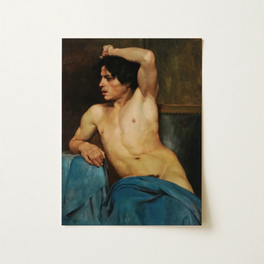 Study of a Semi Nude Male - Edouard Joseph Dantan Art Print / Canvas, Semi Nude Male, Edouard Joseph Dantan, Semi Nude, Nude Male, Edouard