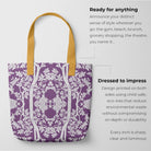 Aviary Tote - Purple Finch - Heavy Duty Reusable Grocery Bag Bags