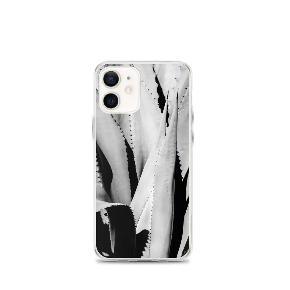 Oh So Succulent Botanical Art Iphone Case - Black And White - Iphone 12 Mini - Mobile Phone Cases - Aesthetic Art