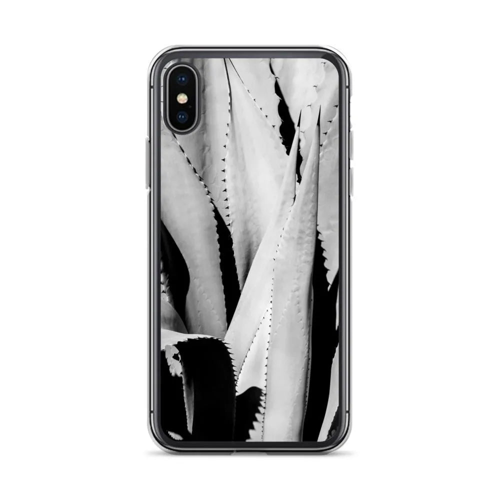 Oh So Succulent Botanical Art Iphone Case - Black And White - Iphone X/xs - Mobile Phone Cases - Aesthetic Art