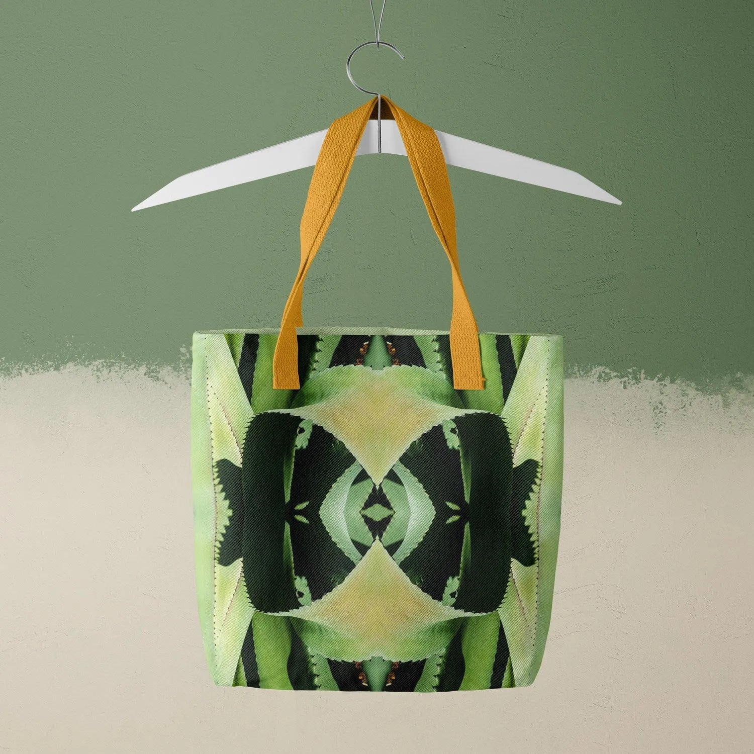 Oh So Succulent - Trippy Modern Botanical Shopping Tote - Tote Bags - Aesthetic Art