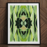 Trippy succulent botanical print in black frame