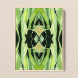 Oh so Succulent - Trippy Botanical Op Art Print / Canvas, 12x16’’ / 31x41cm / Natural Frame, Posters Prints & Visual Artwork, Toby Leon