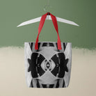 Oh so Succulent - Trippy Modern Botanical Shopping Tote, Red Handles, Ohsoandw-red, Tote Bag Abstract Black White