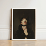 Framed Art Print Dramatic Portrait Person Eyes Covered Gay Bdsm, Surrender Wrapped, Neo-victorian