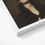 White Framed Art Print Classical Portrait Dark Moody Gay Bdsm, Surrender Wrapped, Neo-victorian