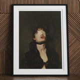 Suck it Up - Neo-victorian Gay Bdsm Art Print, 12x16’’ / 31x41cm / Black Frame / 2’’ Matboard, Framed Art Print Blindfolded Man