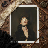 Suck it Up - Neo-victorian Gay Bdsm Art Print / Canvas Framed Portrait Person Eyes Covered White Tape Black, Surrender Wrapped, Prints