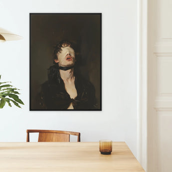 Suck it Up - Neo-victorian Gay Bdsm Framed Canvas, Framed Painting Blindfolded Person