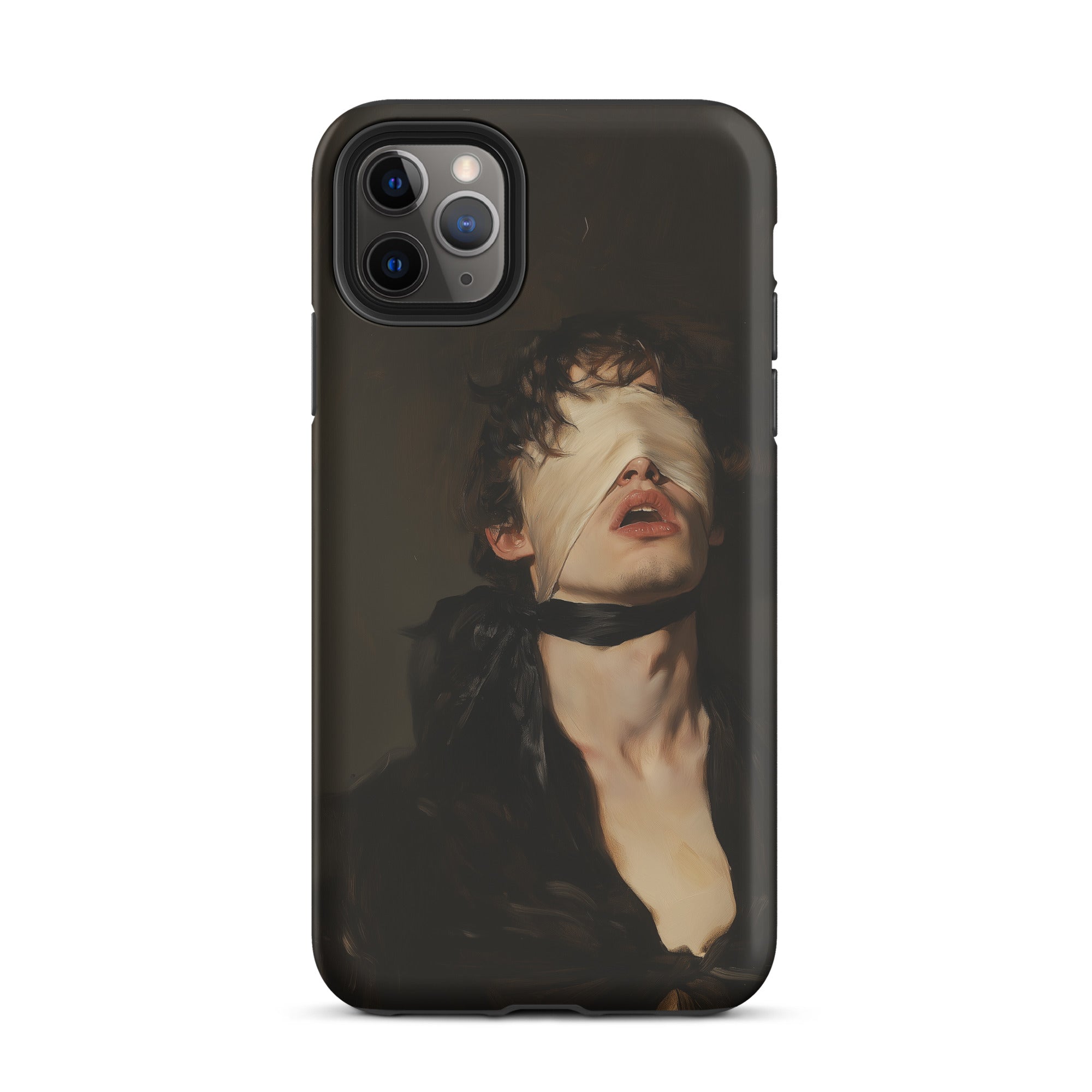 Suck it Up Vintage Gay Sm Blindfold Iphone Case, 11 Pro Max / Matte, Black Phone Case Painting Blindfolded Person