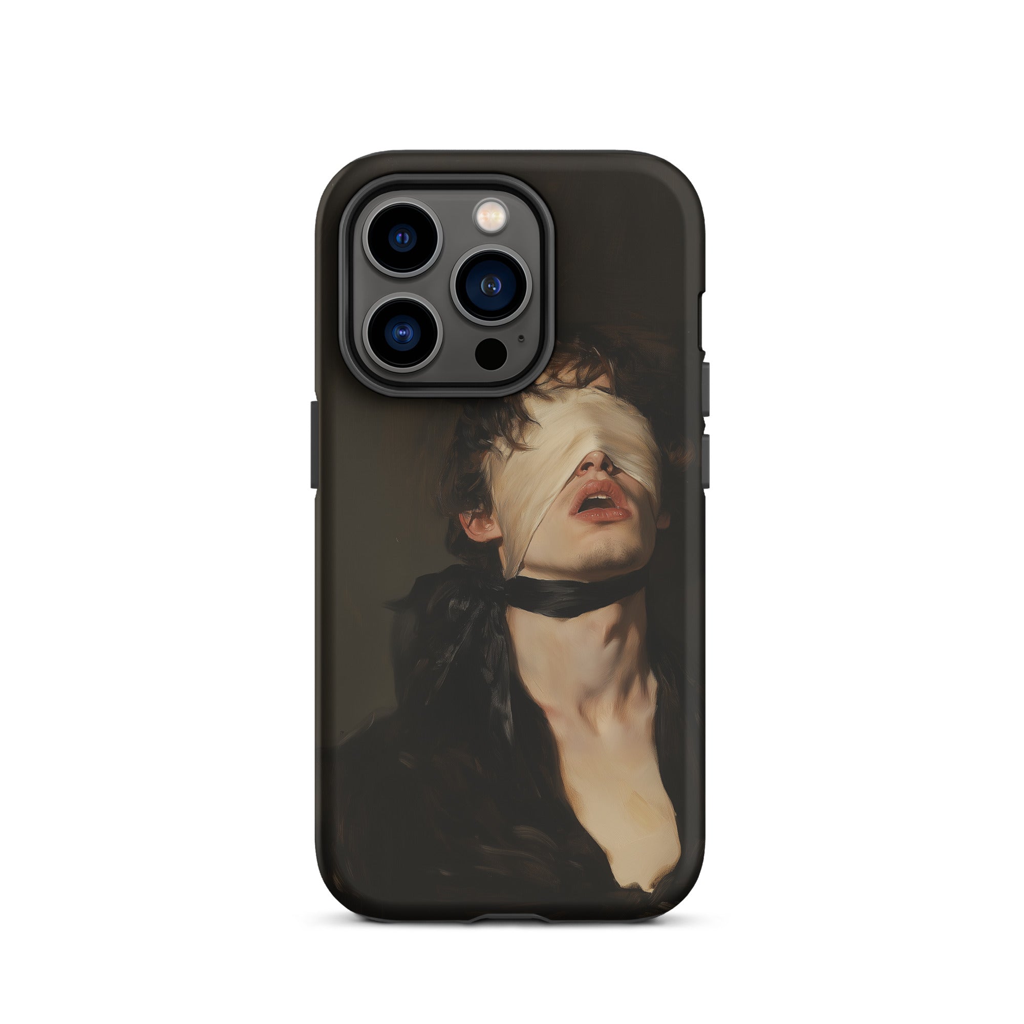Suck it Up Vintage Gay Sm Blindfold Iphone Case, 14 Pro / Matte, Black Iphone Case Blindfolded Person