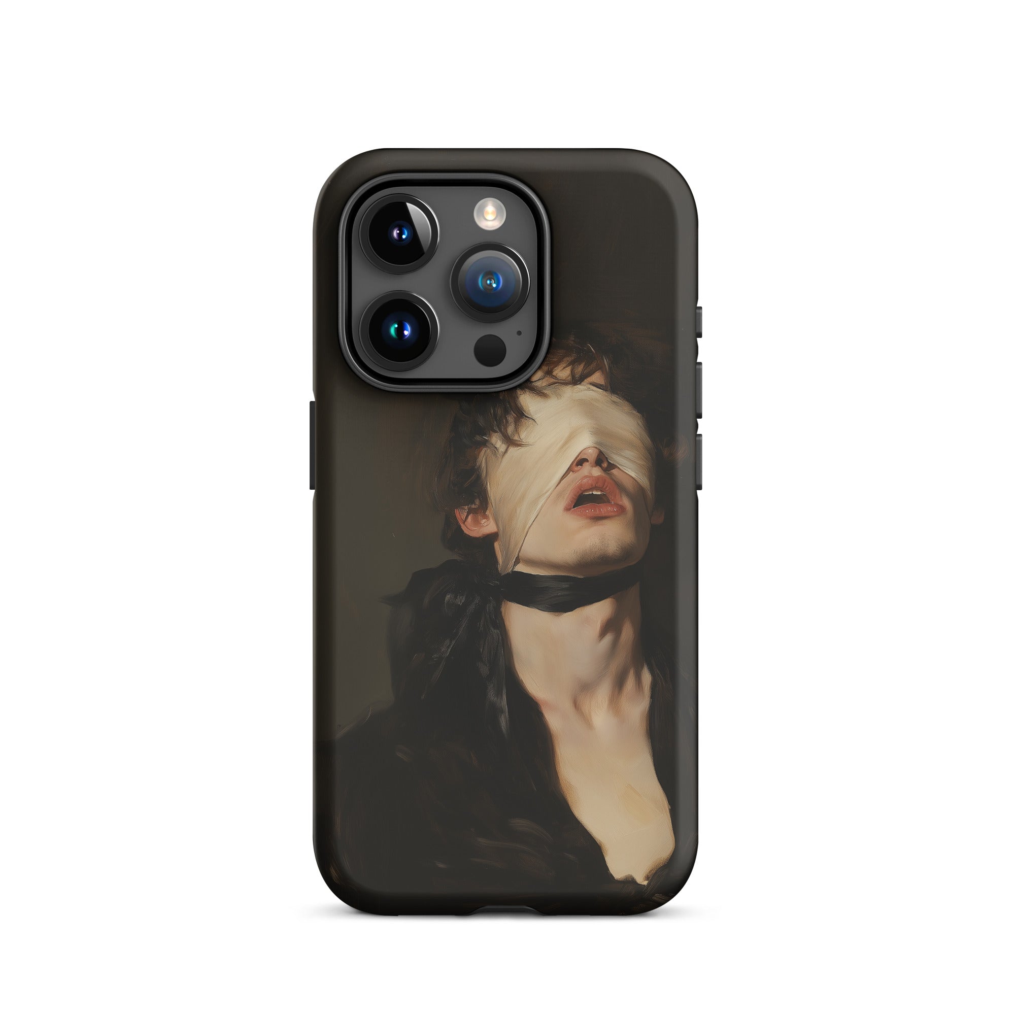 Suck it Up Vintage Gay Sm Blindfold Iphone Case, 15 Pro / Matte, Black Iphone Case Painting Blindfolded Person